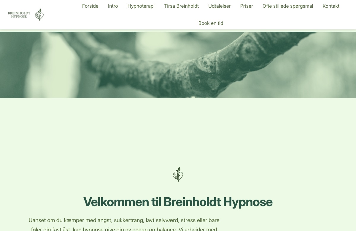 Breinholdthypnose.dk — hjemmeside for hypnoterapeut