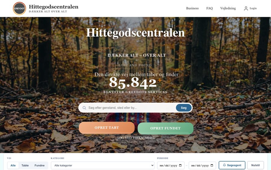 Hittegodscentralen.dk — landsdækkende hittegods-platform