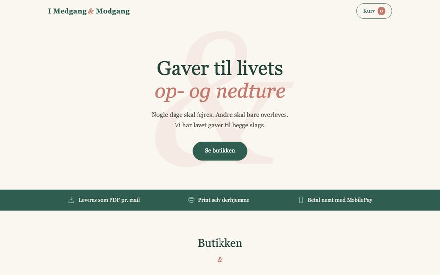 Imedgangogmodgang.dk — webshop